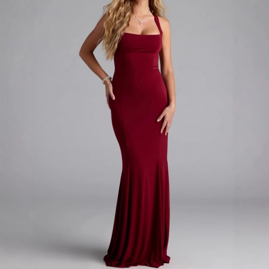 In Stock 2025 New Style Autumn Cross-border European Lettered Personalized Trendy Long-Sleeve Tight-Esthetic Sexy One-Piece Dress for Women Wholesale