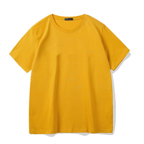 Spot-on wholesale of European and American cross-border fashionable plain-colored short-sleeved loose-fit versatile T-shirts for women (suitable for DIY)