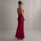 2025 cross-border summer satin, elegant halter-neck, backless, sexy, slim-fitting evening dress for women, wholesale at low prices.