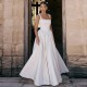 Cross-border Foreign 2025 New Women's Fashion Sexy V-Neck Transparent Open-Back Bridal Dress with Stripes and Flowing Edges for Wholesale
