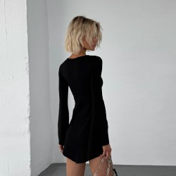 Cross-border European and American 2025 Cross-border European and American Fashion Shoulder-Side High-Elegance Sexy Pleated Shaping Short Women's Top for Wholesale 2025 Wholesale Sexy Nightclub Dress with Sensual Design and Net Sateen Bodycon Set for Wome