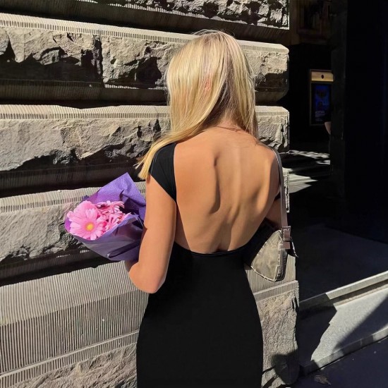 Wholesale cross-border European Amazon autumn women's fashionable long-sleeved, square-neck, elegant, slim-fitting, slit, long-sleeved, one-piece dress for women.