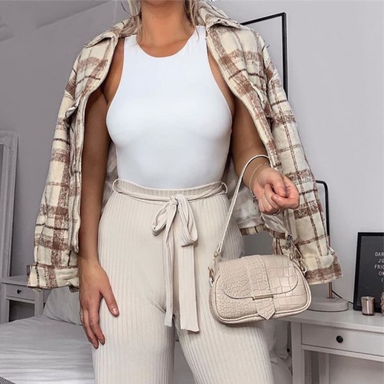 Factory direct wholesale of European and American style autumn-winter women's one-piece dress, pure color long-sleeve women's top