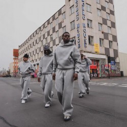 2025 European and American Cross-border Autumn/Winter Casual Hooded Sweatshirt Retro Street Trendy Hooded Sweatpants Set Wholesale