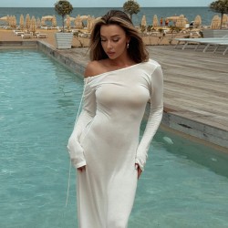 2025 Cross-border European New Style Sleeveless Sexy Solid Fashion Backless Tight-Combination Personalized Women's Dress Wholesale