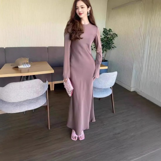 Spot-on wholesale of European and American style cross-border 2025 summer new style sexy and elegant figure-hugging sheer-colored formal dress