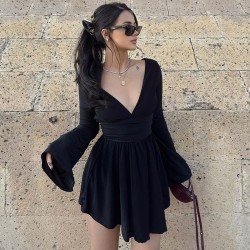 Cross-border European and American summer 2025 new style elegant fitted formal dress strapless slitted solid color slitless sleeveless dress for women