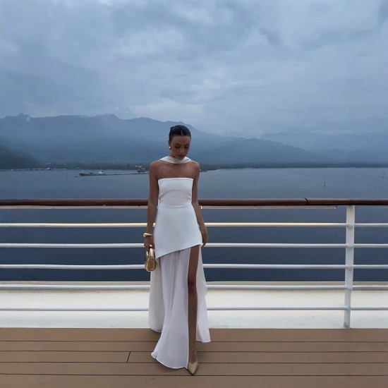 Cross-border Women's Clothing Fashion 2025 Autumn Women's Clothing Stylish Casual Multi-Style Mesh Slim Fit Women's Dress with Fish Tail Skirt for Wholesale