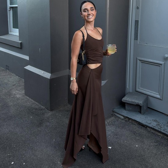 In Stock Cross-border European/American 2025 Summer High-end Elegant Formal Dress with Single Lapel, Fitted and Open Sleeve Sequin Overlapping Dress