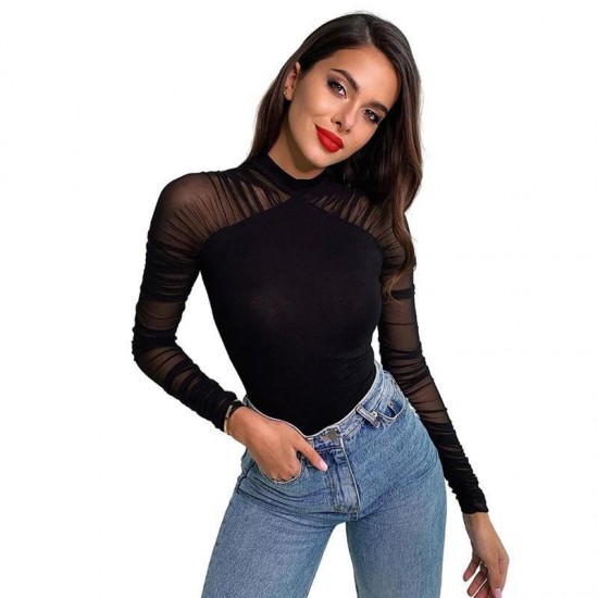 Wholesale of cross-border women's clothing for 2025, featuring a fashionable and sexy dress with a detachable neck strap, long sleeves, and a deep V neckline.