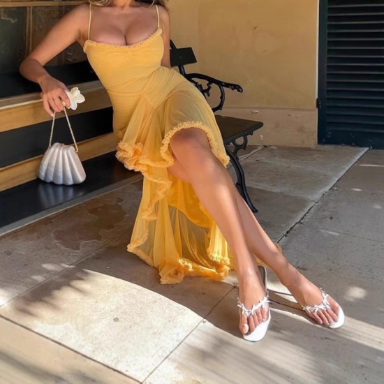 Cross-border Women's Clothing Fashion Spring-Autumn Sexy Pure Color Single Shoulder Multi-Style T-shirt with Frill Top for Wholesale