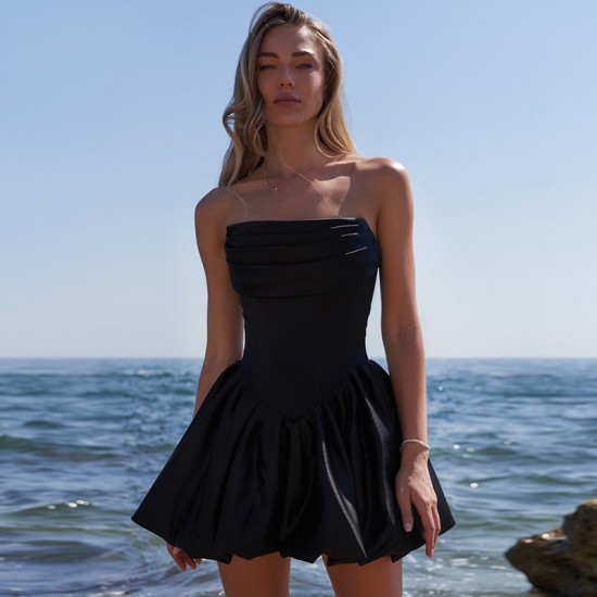 2025 spring-summer European and American new cross-border style figure-hugging trendy V-neck backless pure color stretch tank top wholesale