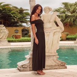 Cross-border European and American 2025 Cross-border European and American Fashion Shoulder-Side High-Elegance Sexy Pleated Shaping Short Women's Top for Wholesale