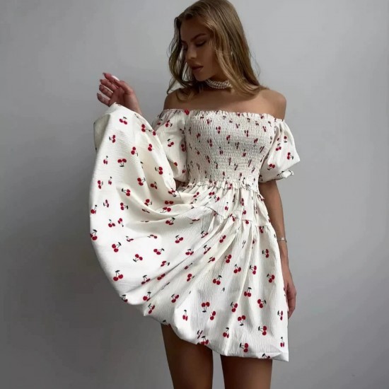 In Stock Cross-border Foreign Summer Women's New Fashion Midi Dress with High-Waisted Shaping and Slit for Wholesale