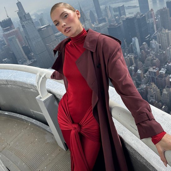 European and American cross-border summer sexy girl halter top sleeveless V-neck full-buttock slit opening back strap dress for wholesale by women