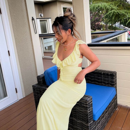 2025 Cross-border Foreign New Seasonal Sexy V-Neck Transparent Open-Back Bridal Dress with Fashion Fit for Wholesale