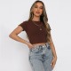 Spot-on wholesale of European and American summer fashionable plain short-style bare-chest casual top with stretch and fit
