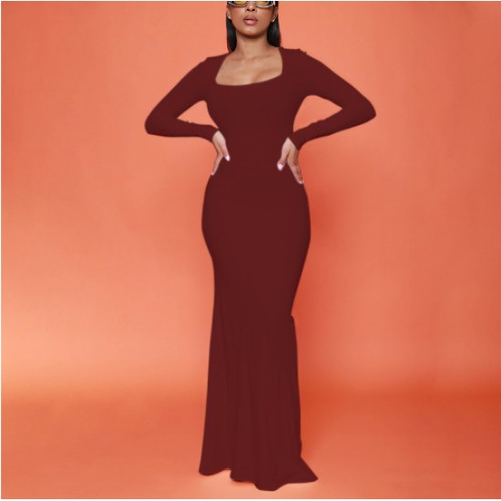 European and American cross-border spring autumn asymmetrical open collar one-piece dress elegant fashionable fitted long-sleeved top for women wholesale