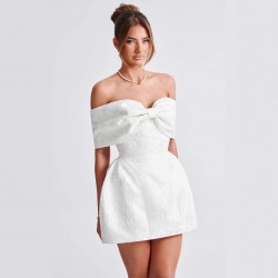 2025 Wholesale Sexy Unilateral Shoulder Open Back Long Dress with Asymmetrical Ruffles and Tight Bodycon for Women in Cross-border