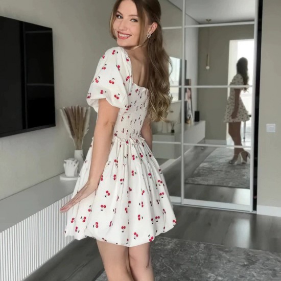 In Stock Cross-border Foreign Summer Women's New Fashion Midi Dress with High-Waisted Shaping and Slit for Wholesale