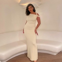 Wholesale of cross-border women's clothing from Europe and America for 2024, featuring a tight top, long-sleeved, solid color, and elegant style.