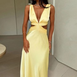 European and American style cross-border Amazon, elegant summer women's clothing, pure color figure-hugging, sleeveless backless, tight-fitting sports yoga one-piece pants wholesale