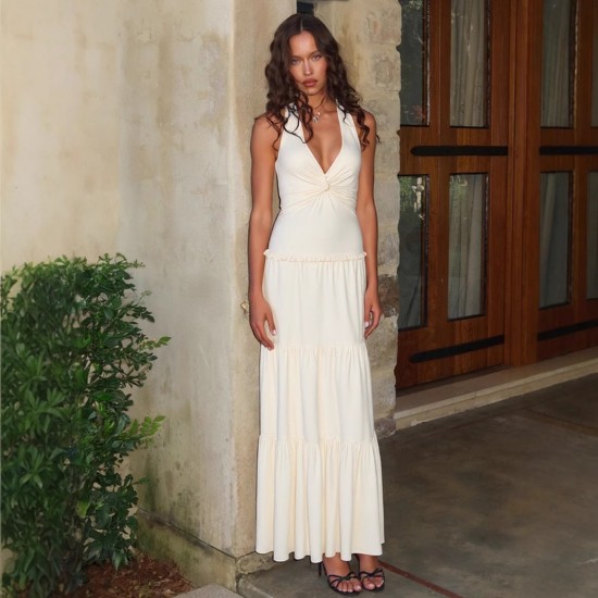 2025 cross-border summer swimwear, featuring a sexy bikini with a neck strap and tie shorts, for women.