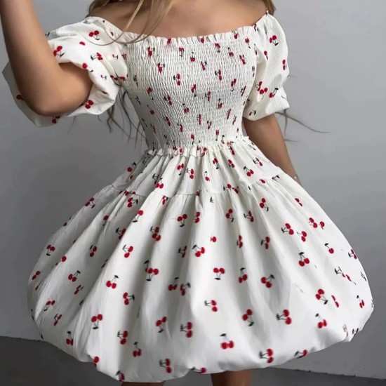 In Stock Cross-border Foreign Summer Women's New Fashion Midi Dress with High-Waisted Shaping and Slit for Wholesale