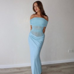 Cross-border European and American 2024 New Sexy Fashion High-Elegance Dress with Shaping Bra Backless Fish-tail for Wholesale