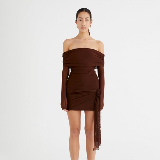 Cross-border Women's Clothing Fashion 2025 New Women's Clothing Stylish Silk Street Backless Pure Color Backless Long Dress for Wholesale