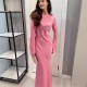 Spot-on wholesale of European and American style cross-border 2025 summer new style sexy and elegant figure-hugging sheer-colored formal dress