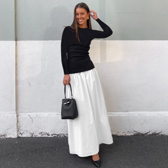 European and American cross-border knitted shiny silk neckline piled collar women's spring summer sexy sleeveless back bag full-buttock halter dress wholesale