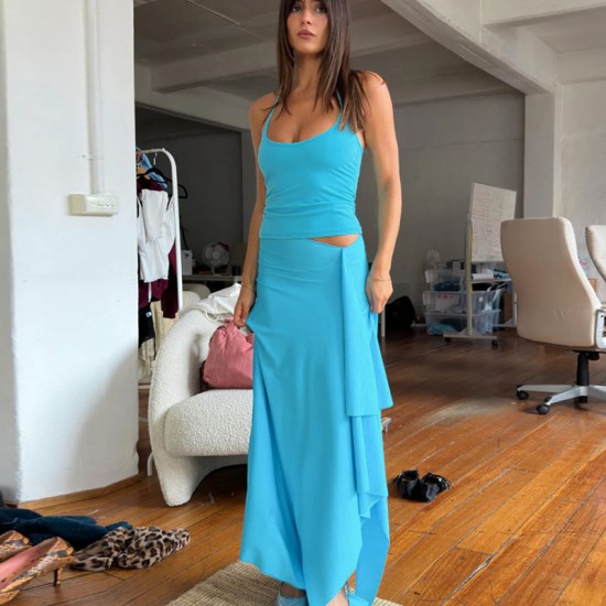 In Stock Cross-border European/American 2025 Summer High-end Elegant Formal Dress with Single Lapel, Fitted and Open Sleeve Sequin Overlapping Dress