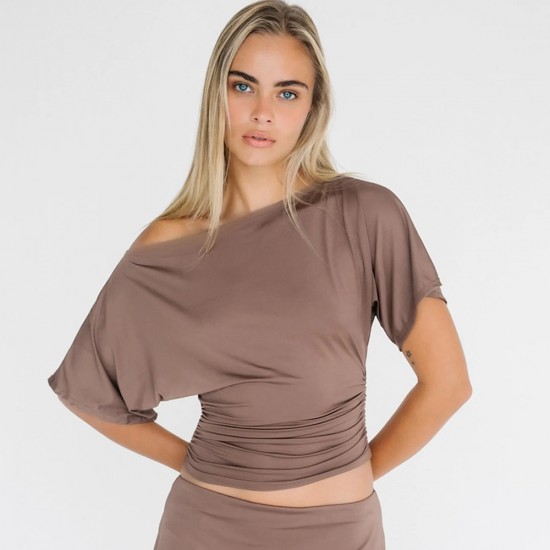 Ready-to-Sell Cross-border European and American 2024 Black and White Contrasting Butterfly Knot Embroidery Fashion Spliced Casual Short Sleeve T-shirt Women's Top for Wholesale