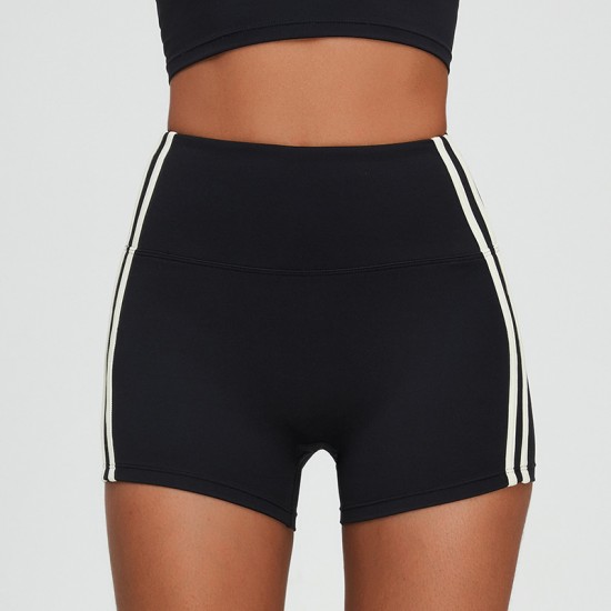 Factory direct fulfillment yoga shorts high waist exercise tummy-tight breathable quick-drying running fitness shorts
