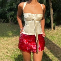 European 2025 summer new product solid color V-neck elegant sexy backless evening dress for women wholesale